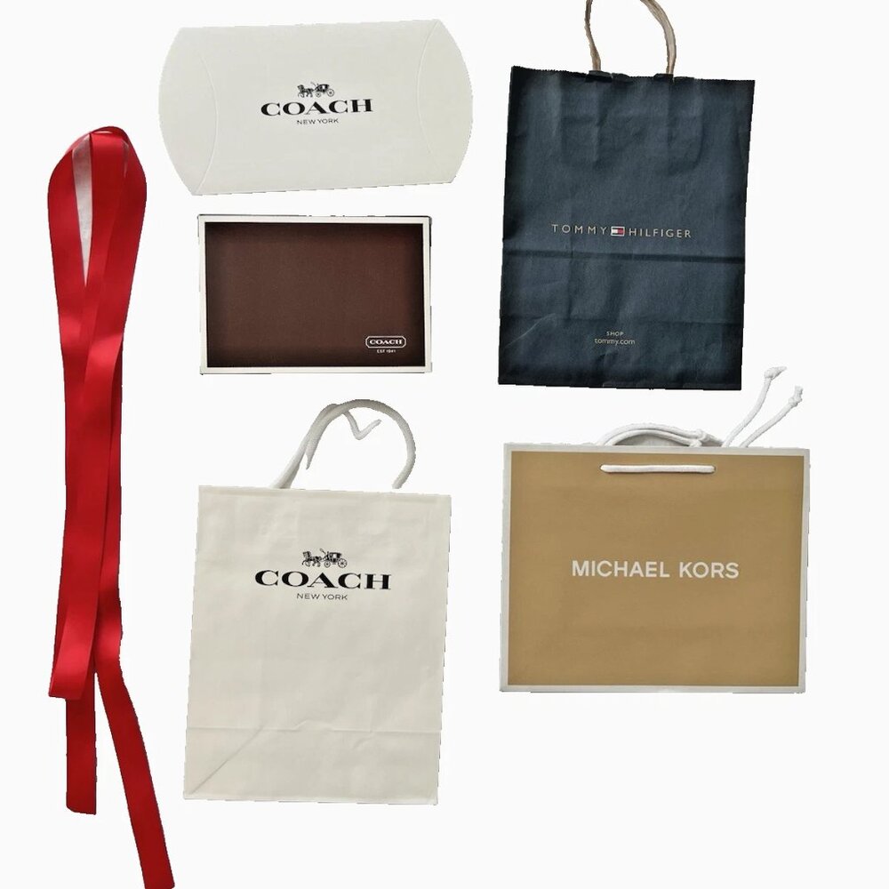 Mixed Lot Designer Paper Shopping Bags Coach Michael Kors Tommy Hilfiger